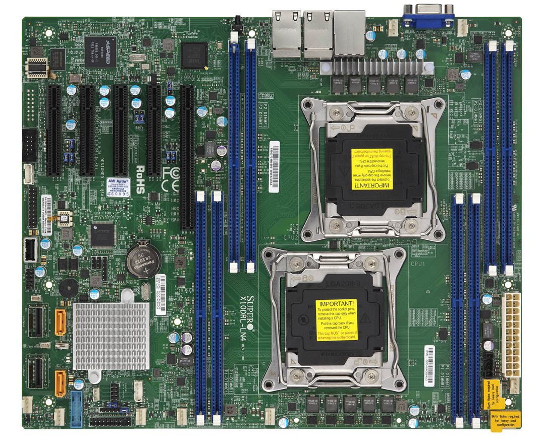 超微X10DRL-LN4 C612芯片 板载4千兆网卡主板 定制服务器工作站